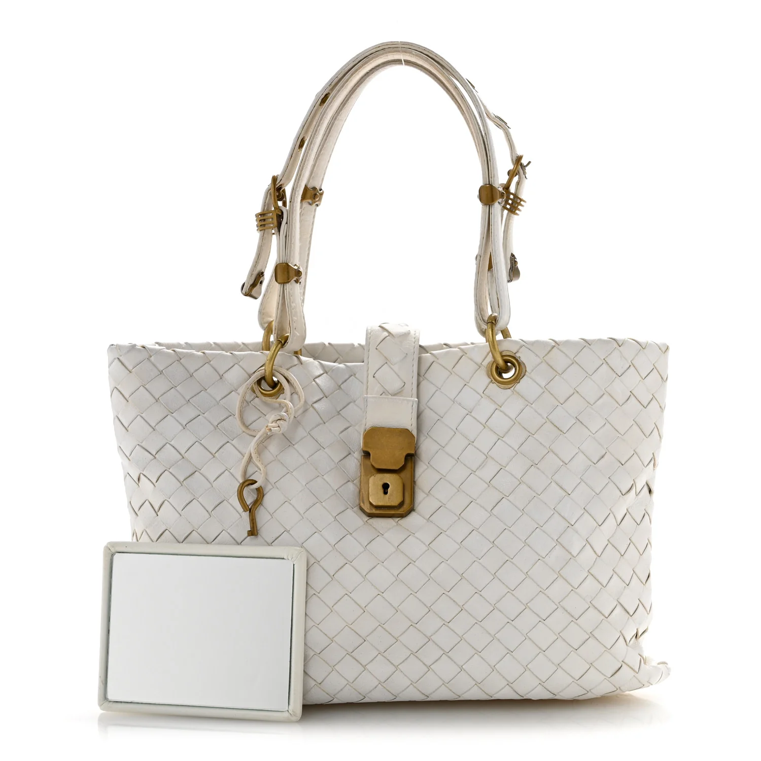 Nappa Intrecciato Small Capri Tote White