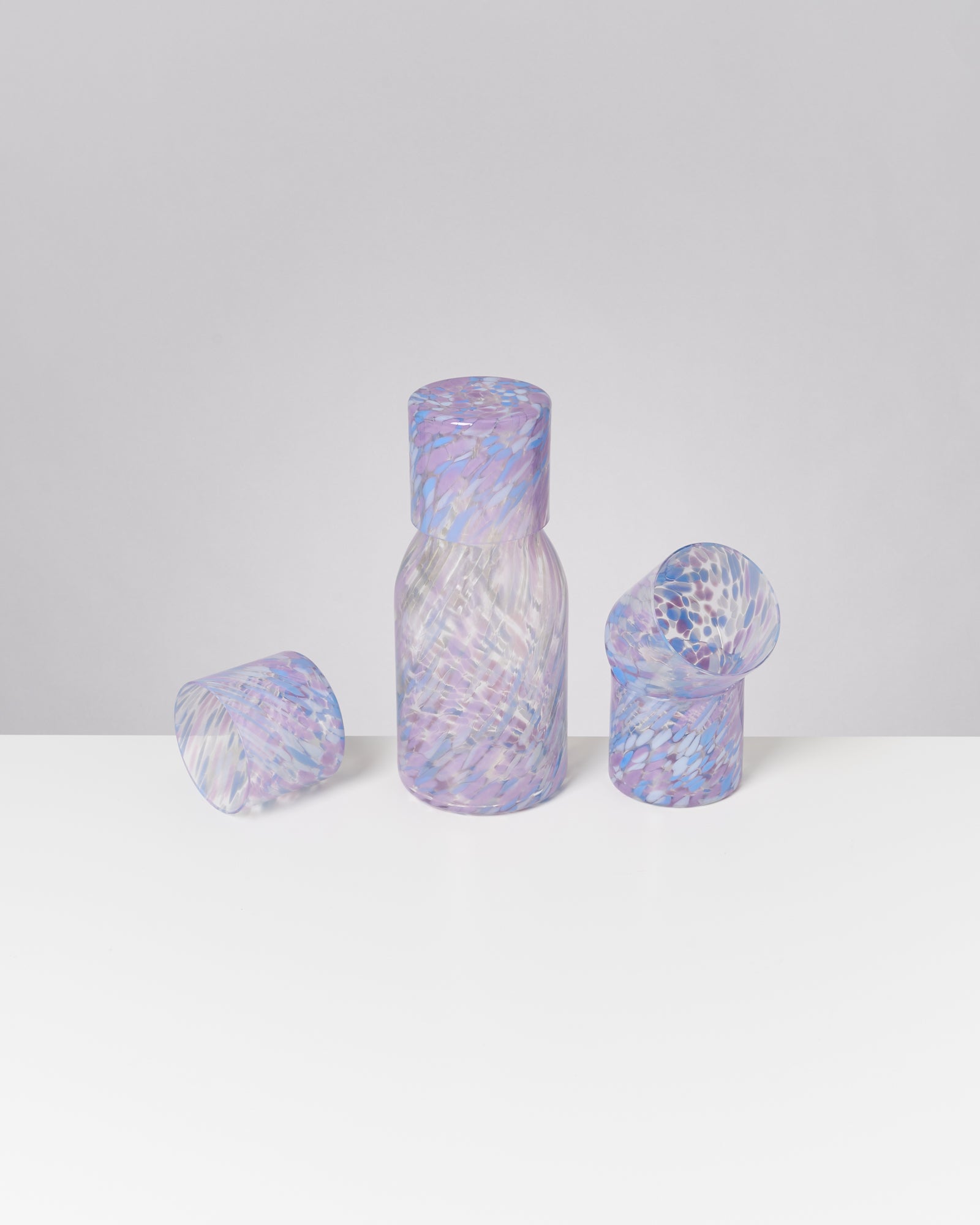 JOIA - SMALL GLASS DROPS BLUE PURPLE SET OF 5