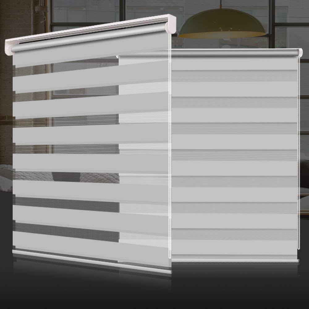 SEEYE Zebra Shade Blinds Horizontal Window Curtain Day and Night Blind Dual Layer Shades Easy to Install 19.7