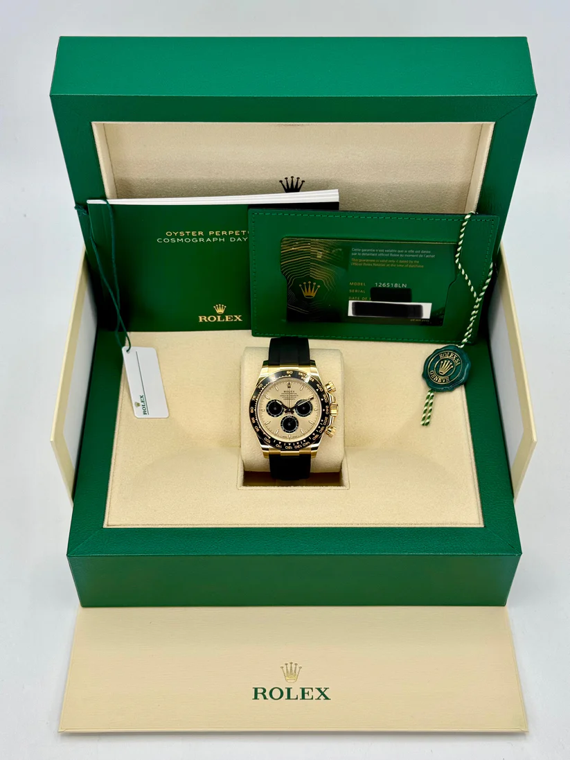 [Super Clone]Rolex Daytona Yellow Gold /Ceramic / Golden /Oysterflex m126518LN-0012