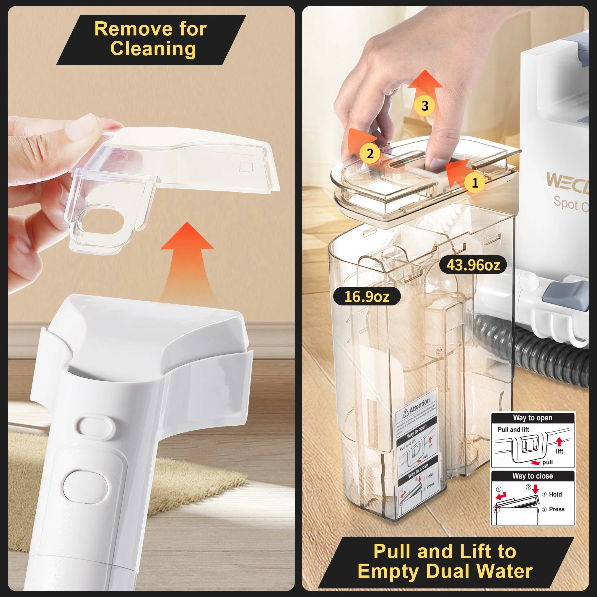 C1 Portable Extractor for Couch and Carpet Cleaner Upholstery Cleaner for Deep Cleaning - Image 6