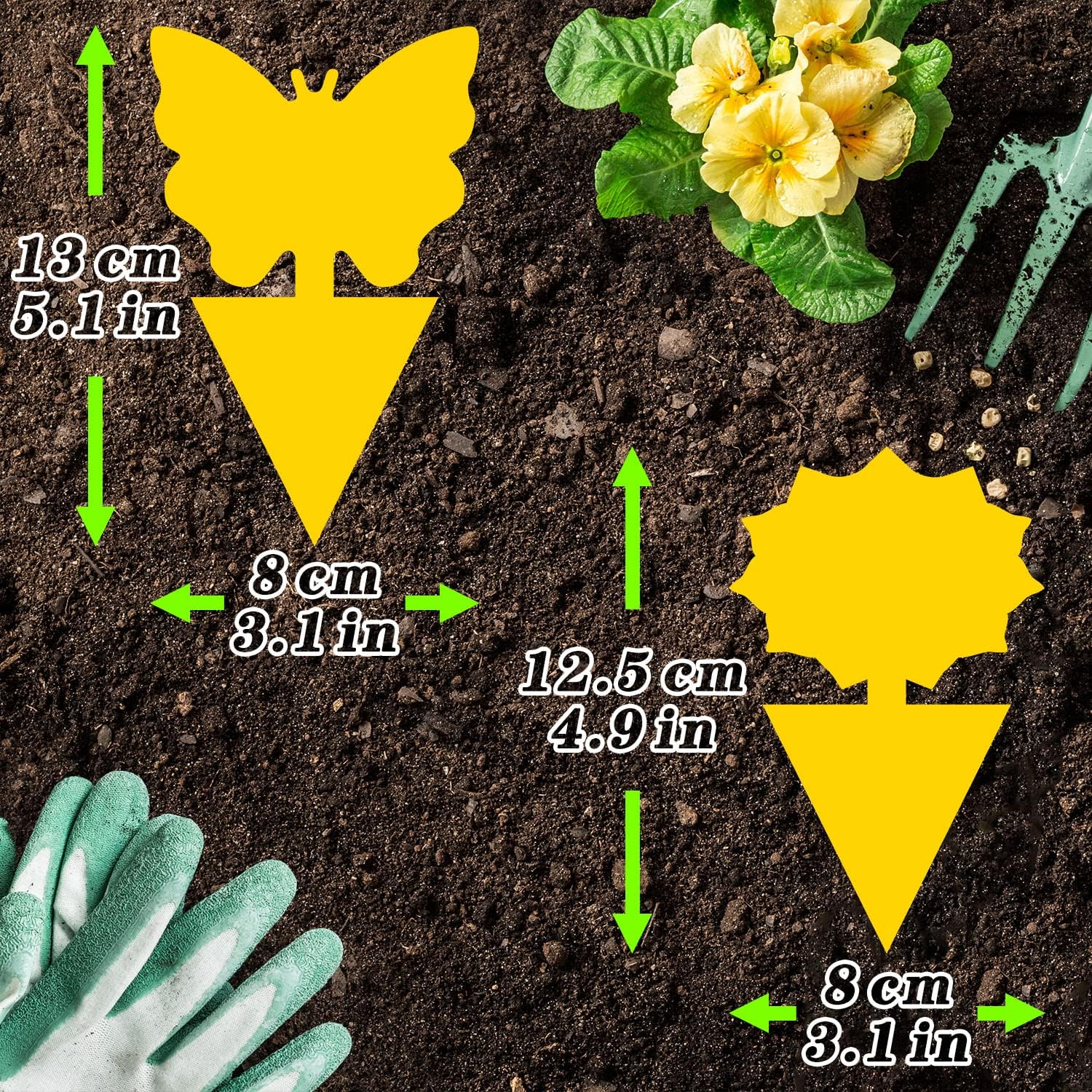 Fruit Fly Traps Indoor Fungus Gnat Trap 48PCS for Plants Yellow Outdoor| Houseplants Use, odorless Insect Sticky, Non-toxic, whiteflies, for indoor & outdoor