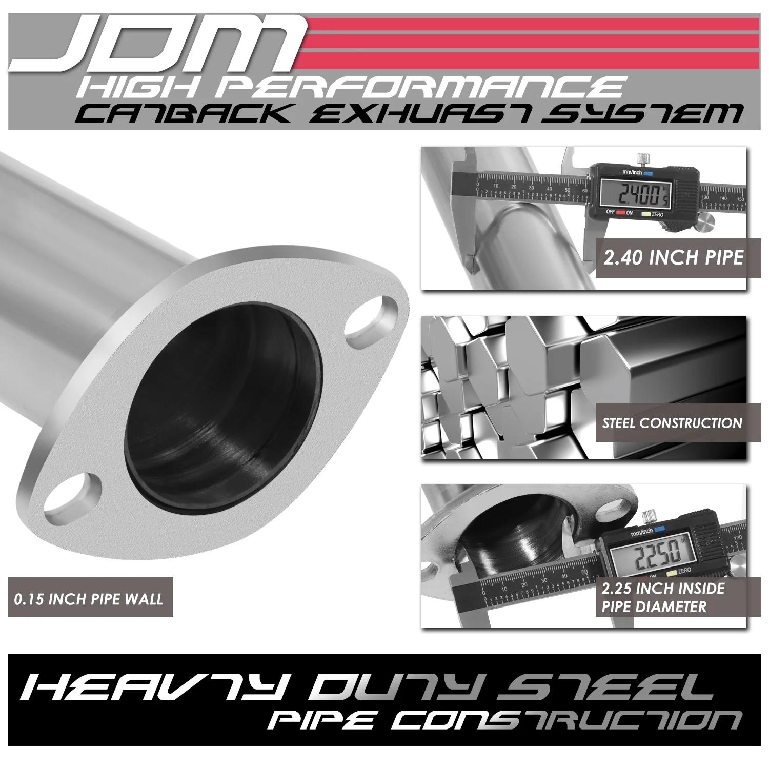For 05-10 Scion tC 2.4L Performance Cat-Back Exhaust System w/4" Titanium Style Muffler Tip - Image 3