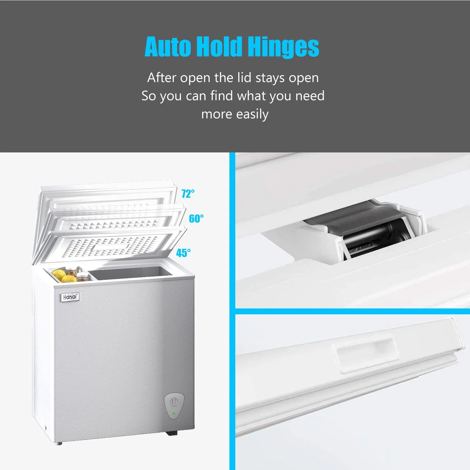 Chest Freezer 3.5 Cu Ft,Small Chest Freezer,Upright Single Door Refrigerator,White - Image 8