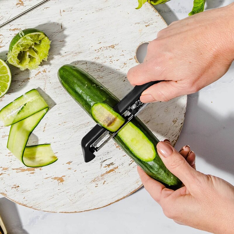 Skreller med innebygd sliper 18 cm svart