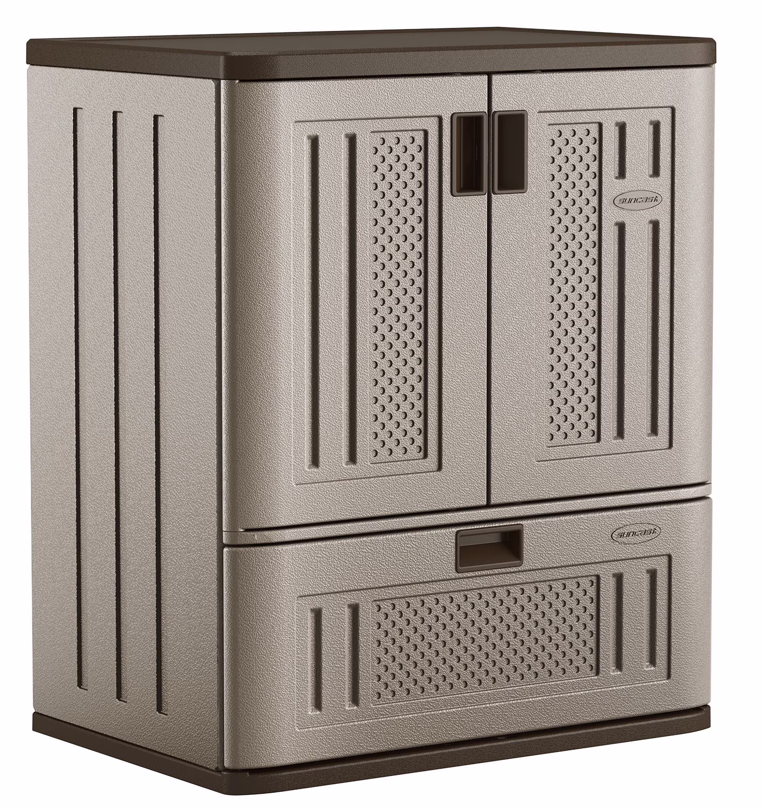 Single Drawer Resin Base Storage Cabinet, Platinum Metallic