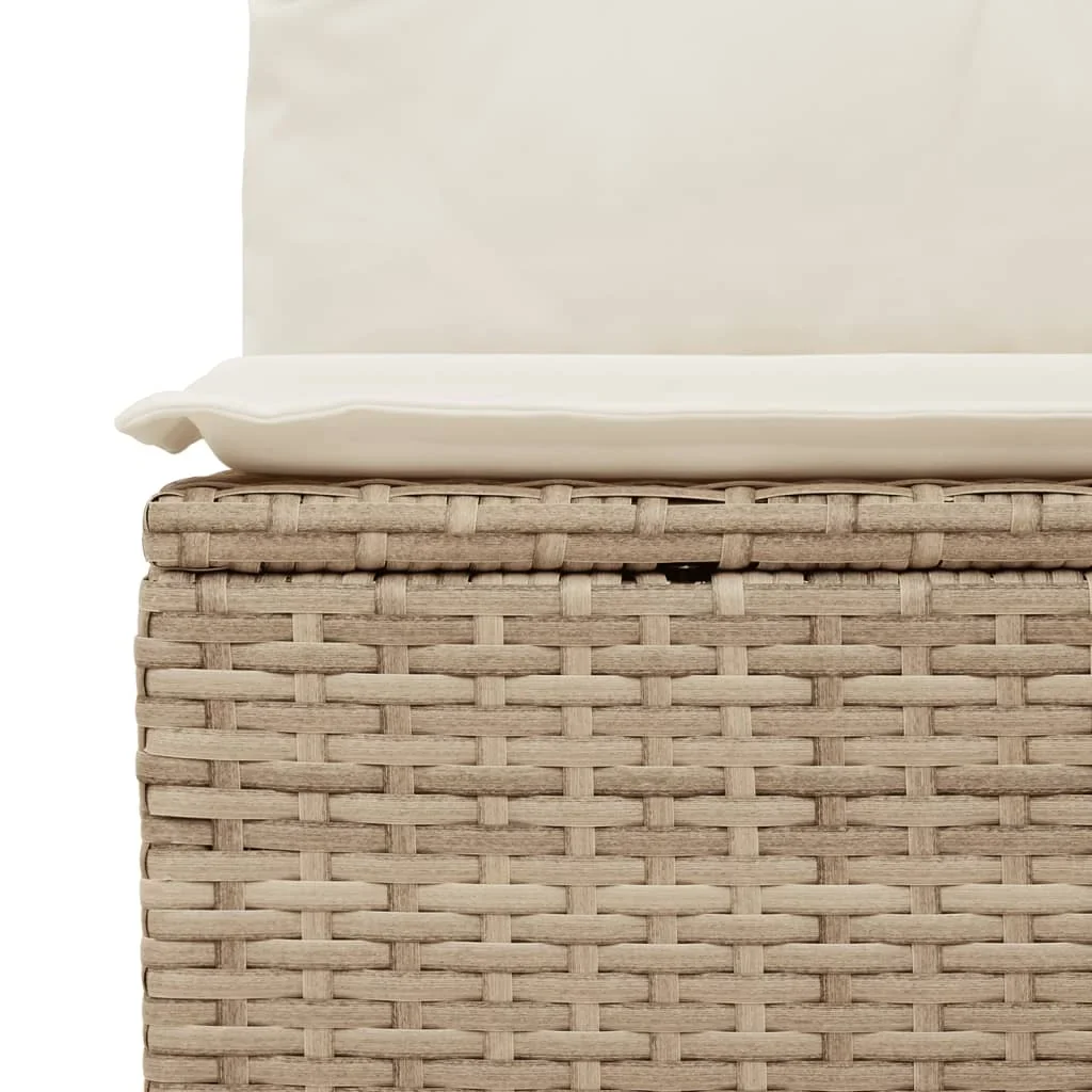 vidaXL Garden Sofa Set Beige, Cream white PE Rattan Three-seater