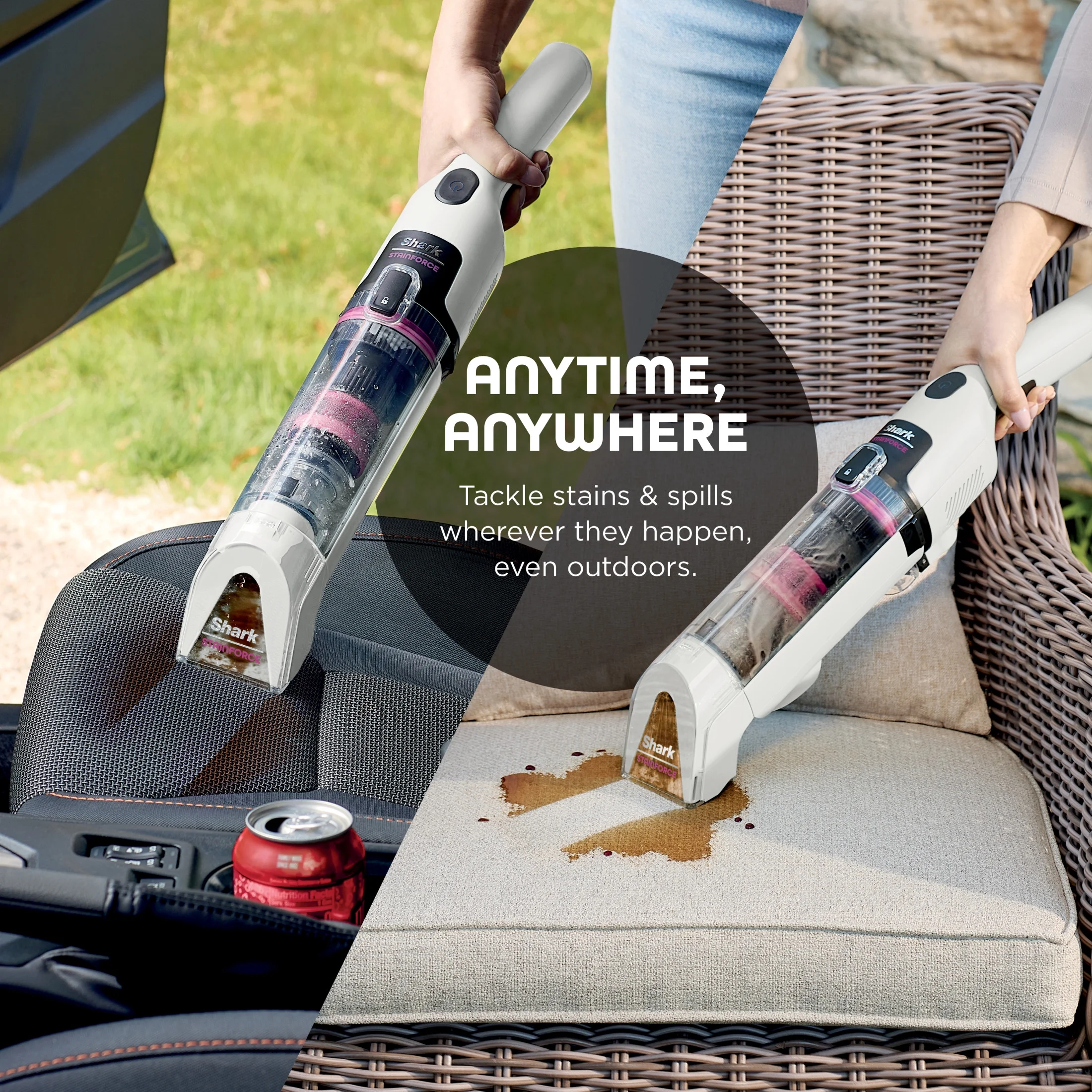 StainForce Cordless Portable Spot, Stain, Odor Remover System for Carpets, Area Rugs, Upholstery, Stairs, Cars, with Storage Caddy, and Full-Size Cleaning Solution, White, HX100 - Image 7