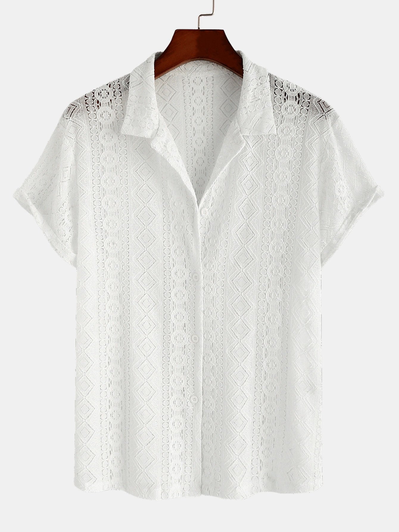 Chemise et short cubains à texture géométrique