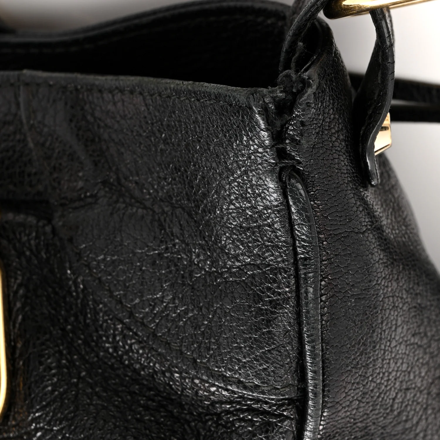 Chevre Gold Metallic Edge Hardware Velo Black