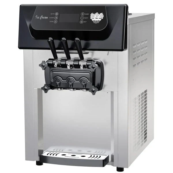 2200W Commercial Ice Cream Machine, 3 Flavor Soft Serve Ice Cream Machine, 5.3-7.4 Gal/hr, with Lcd Touch Screen, Automatic Cleaning, High…