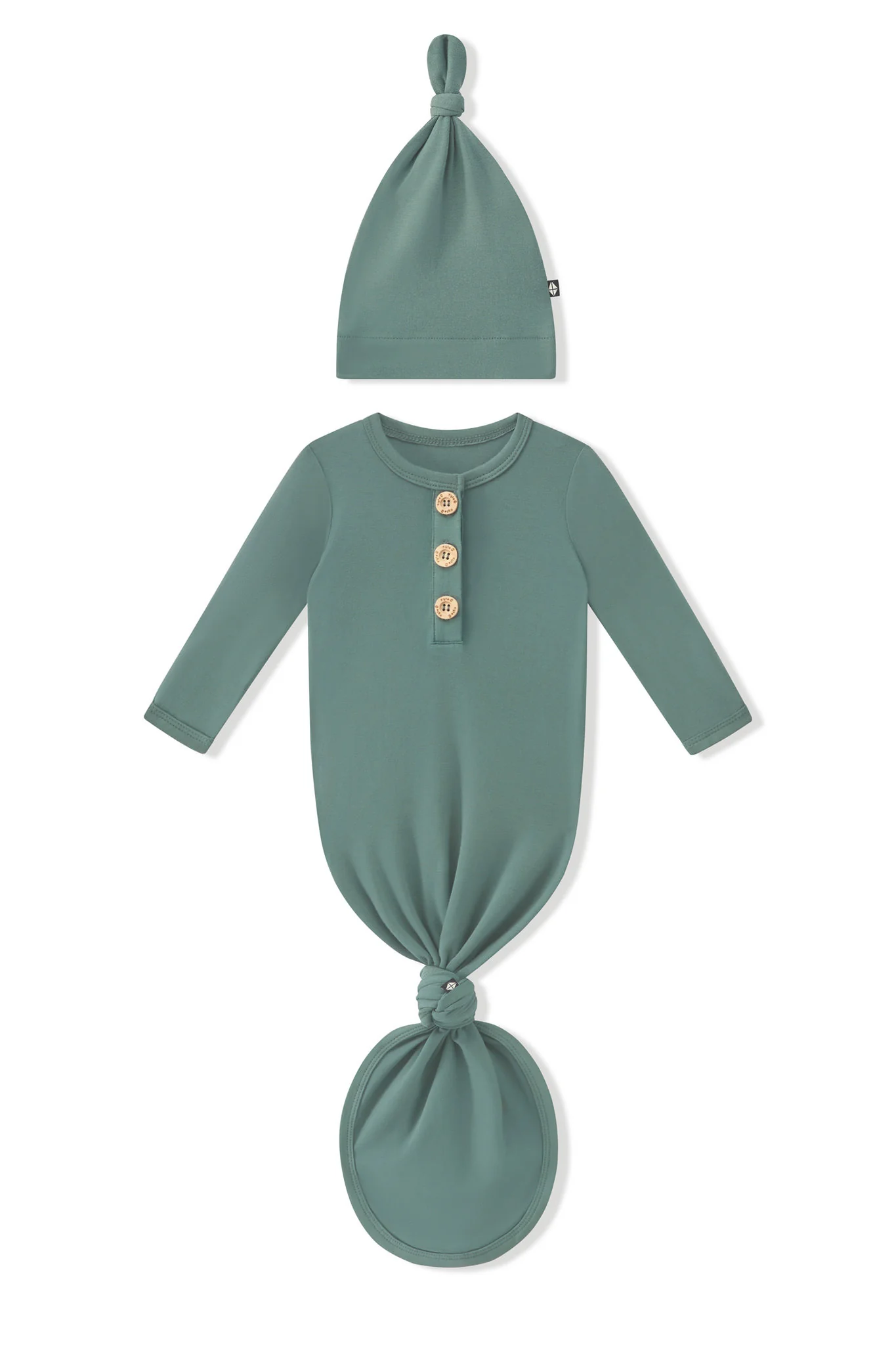 Knotted Day Gown with Hat Set in Pine