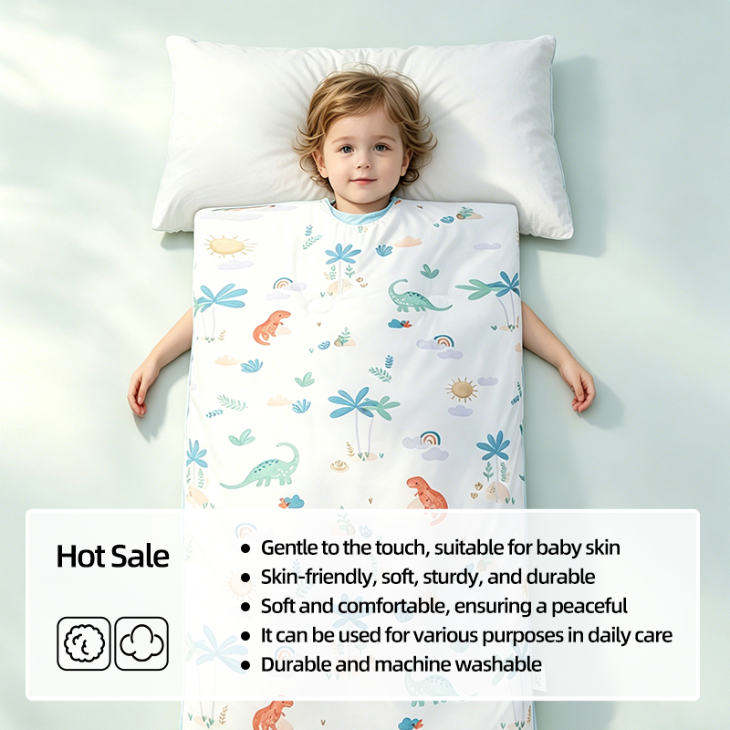 Large Children's Cute Animal Print Customizable Sleeping Bag 55.1x29.5in (140x75cm) for 80-150cm Kids All-Season Healthy Sleep