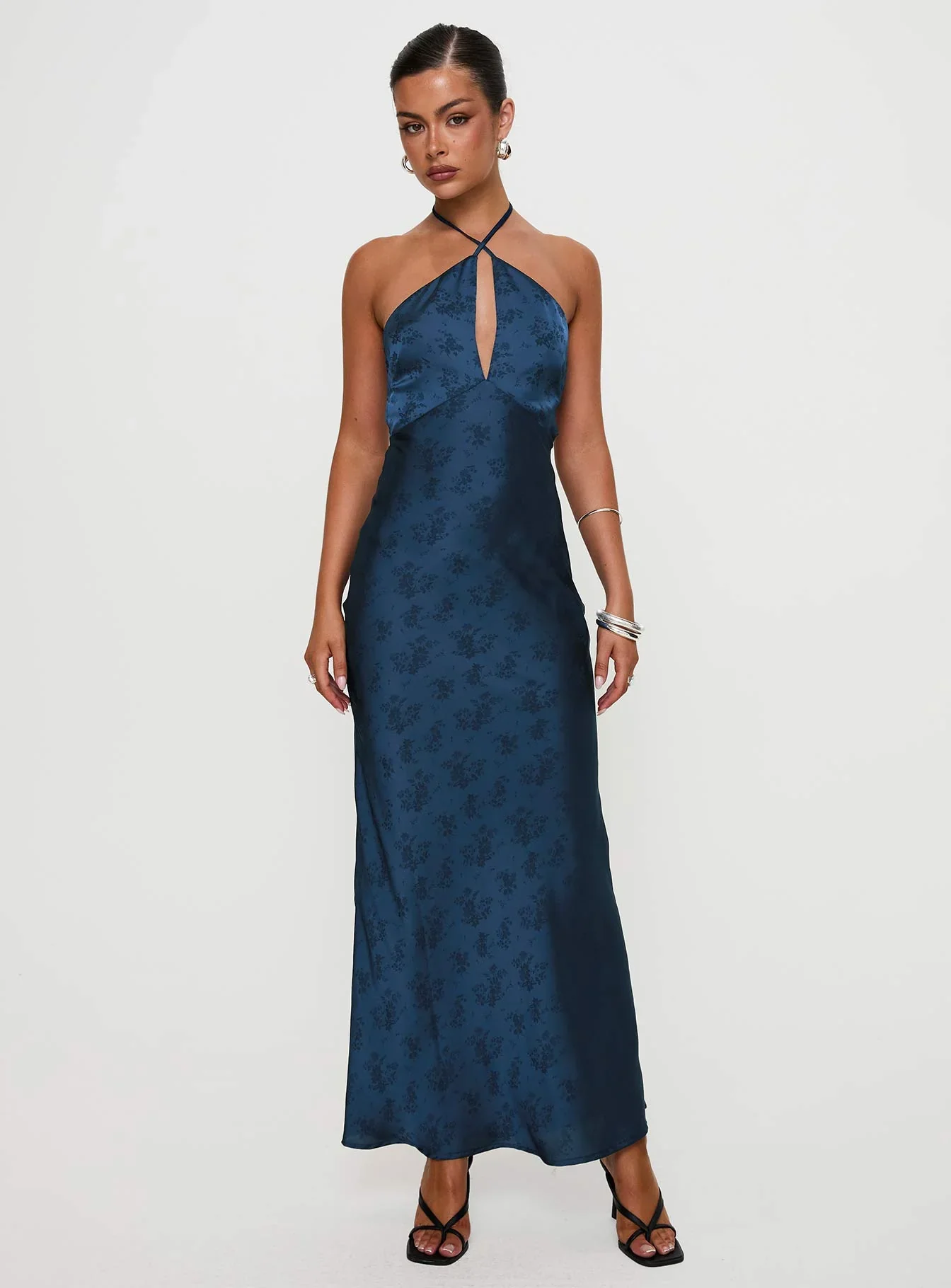 Limosina Halter Maxi Dress Navy