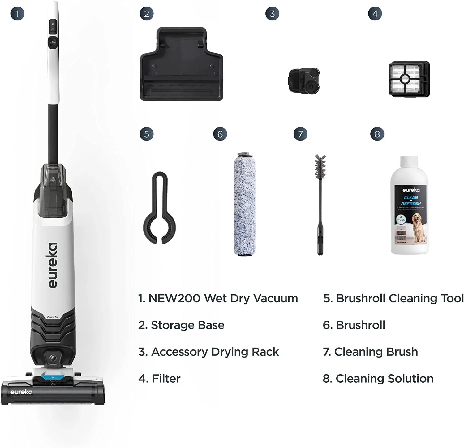 Eureka All in One Wet Dry Vacuum Cleaner and Mop for Multi-Surface Lightweight Self-Cleaning System