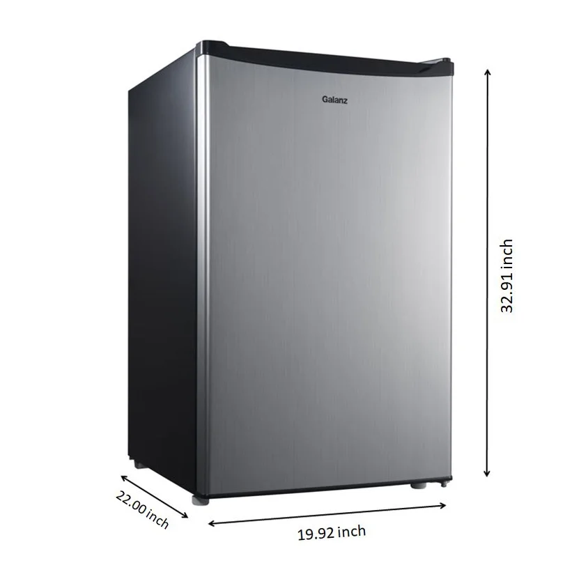 4.3 Cu ft Single Door Mini Fridge, Stainless Steel Look, New, Width 19.12"(Stainless) - Image 5