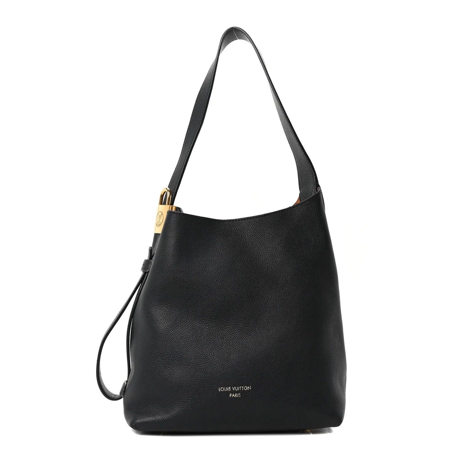 Grained Calfskin Low Key Hobo PM Black