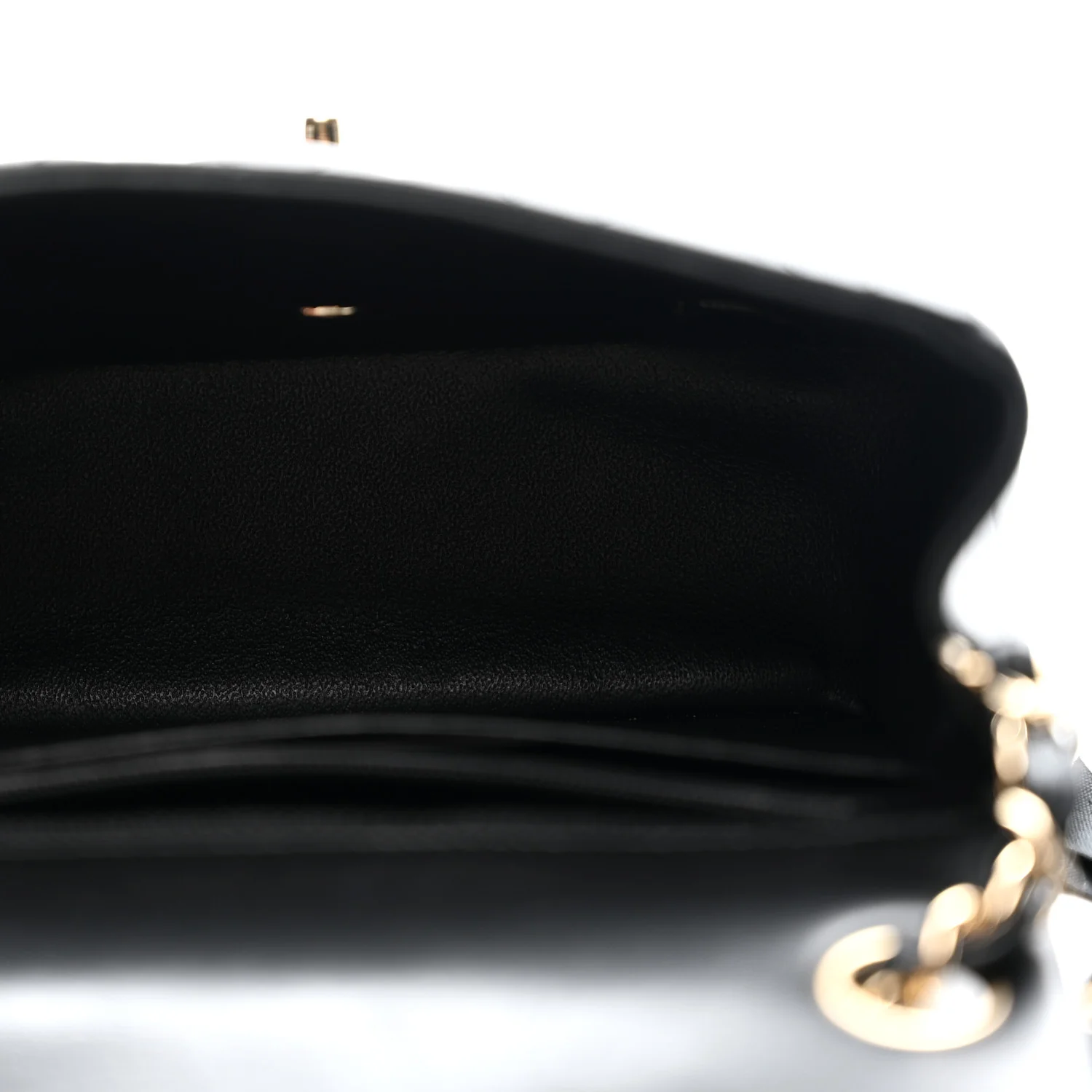 Lambskin Quilted Mini Square Flap Black