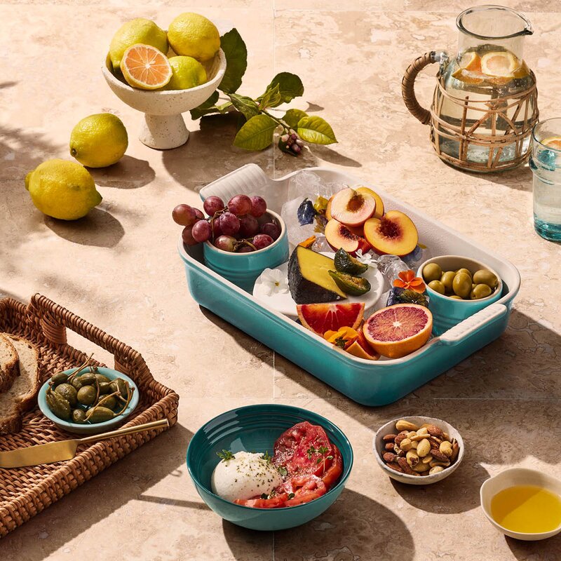 Heritage rektangulært ildfast form 32x24 cm Bleu Riviera