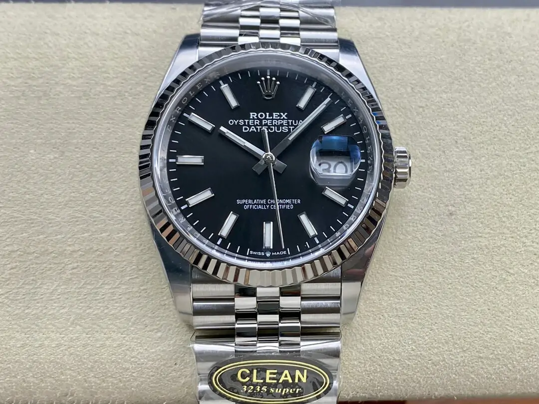 Rolex Datejust M126234-0015 36MM Clean Factory Black Dial Stainless Steel Strap