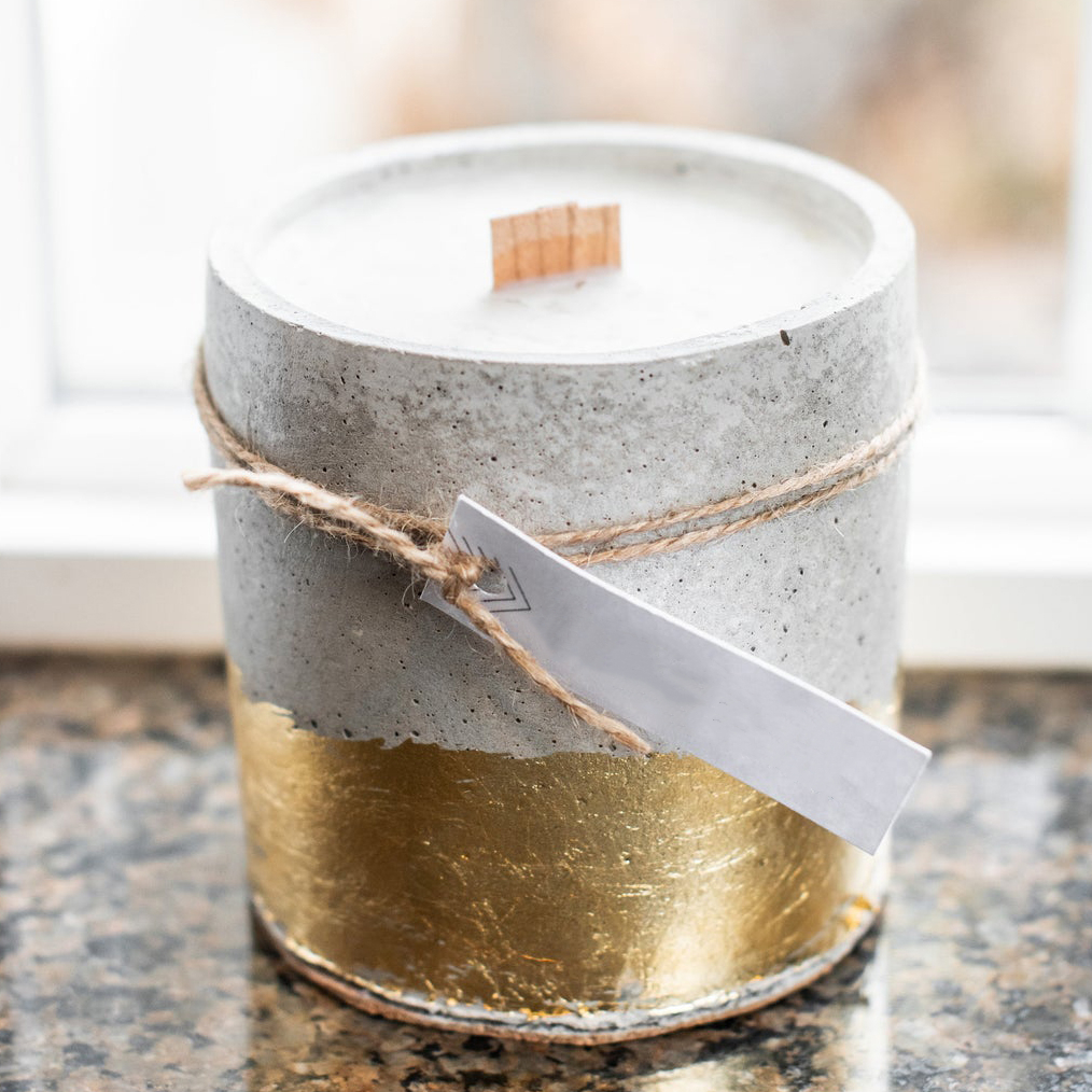 Candle Jars VesselMatte Cement Cylinder Candle Jar