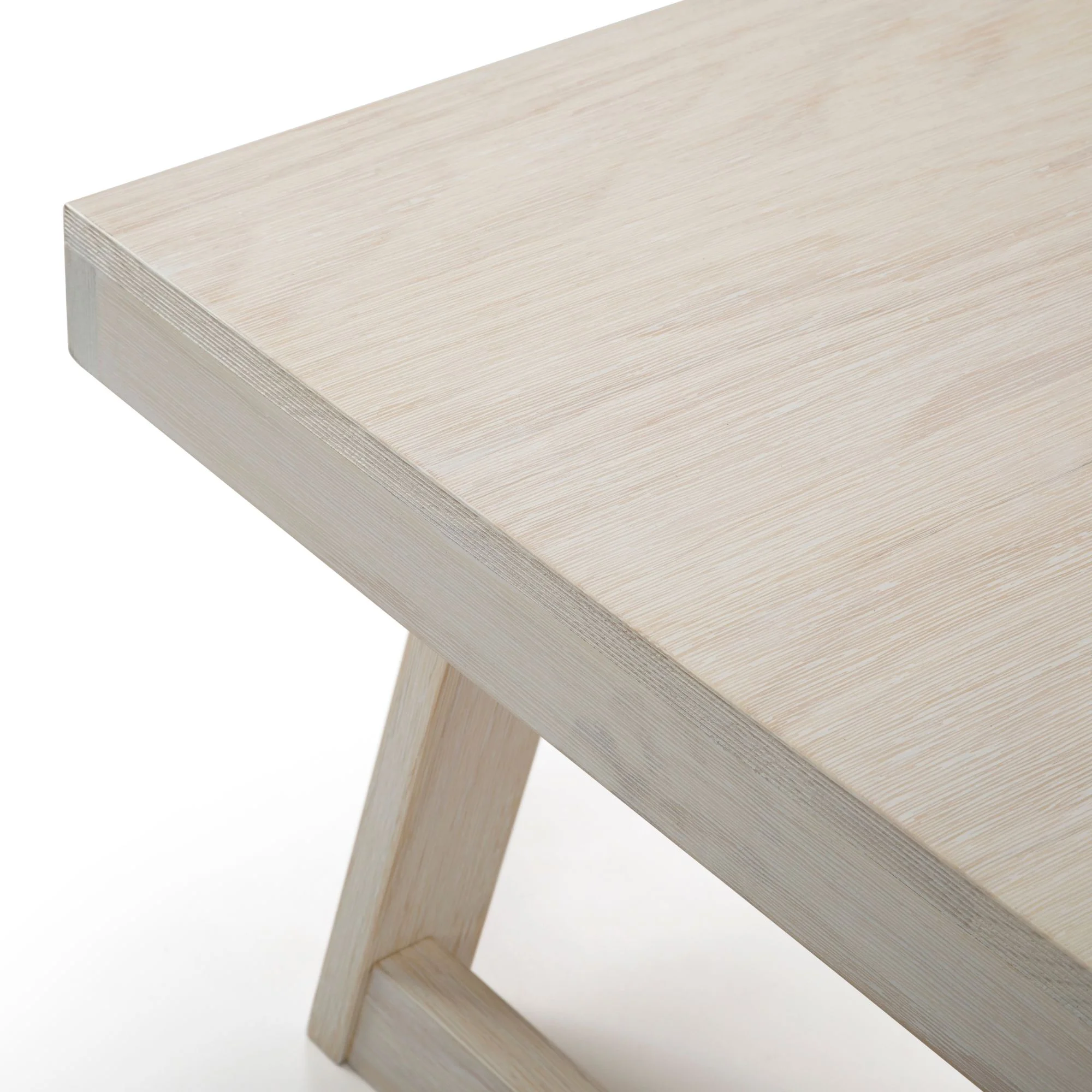 Farmhouse Coffee Table, 48" Solid Wood Tables for Living Room, Rectangular Center Table(White Sand Wirebrush) - Image 9