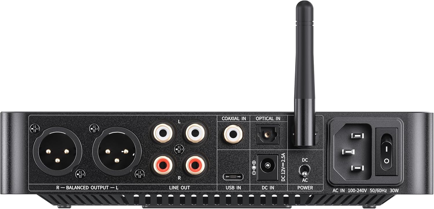 FiiO K13 R2R Desktop DAC & Headphone Amp  High-Fidelity 24Bit R2R DAC  Powerful 2400mW Output  LDAC Bluetooth Streaming  Dual Power Supply  10-Band PEQ  Balanced XLR & RCA Audio Output (Black)