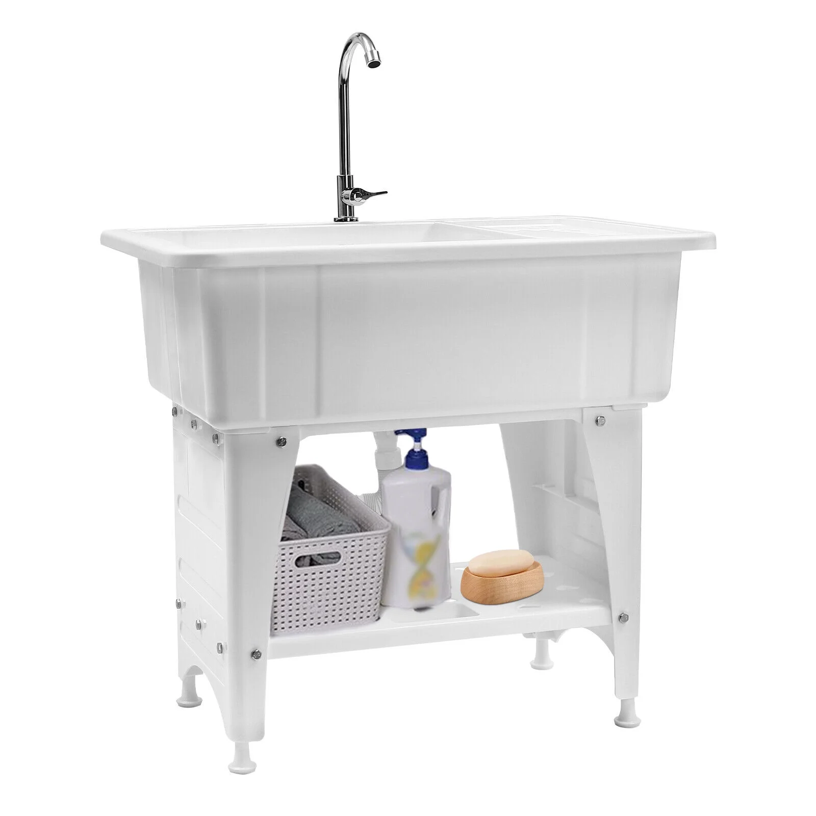 Laundry Sink Freestanding Plastic Indoor and Outdoor Utility Sink with Washboard(1) - Image 6
