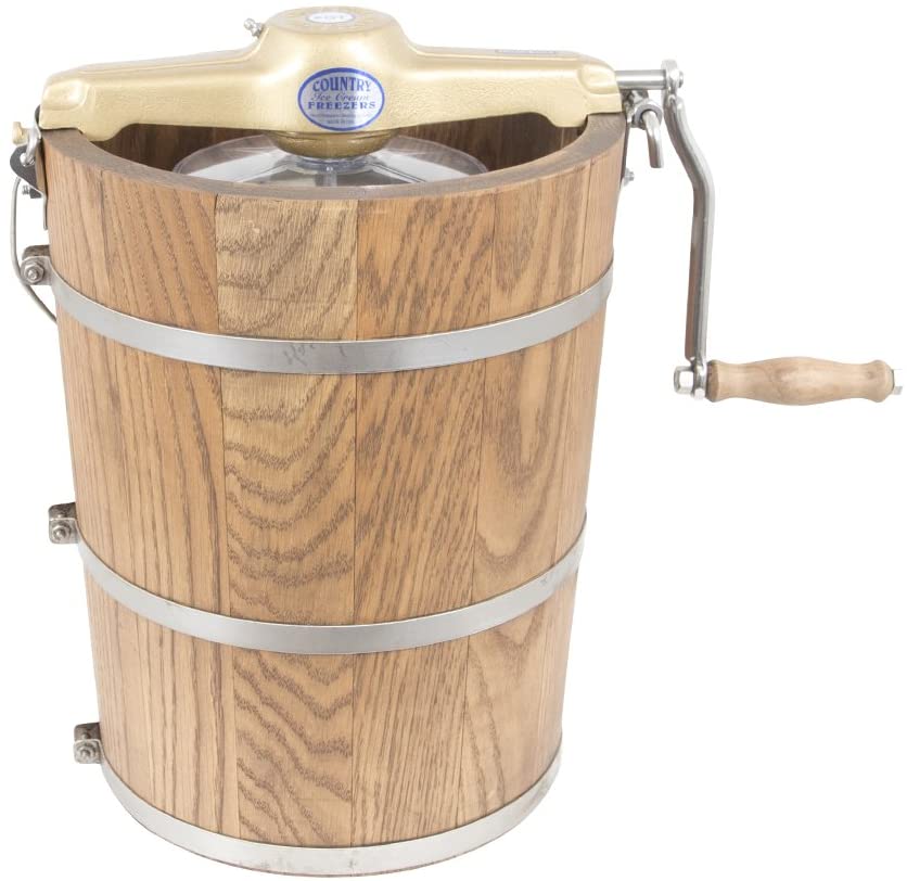 Sorbetière 6 pintes – Cuvette en bois classique – Manivelle