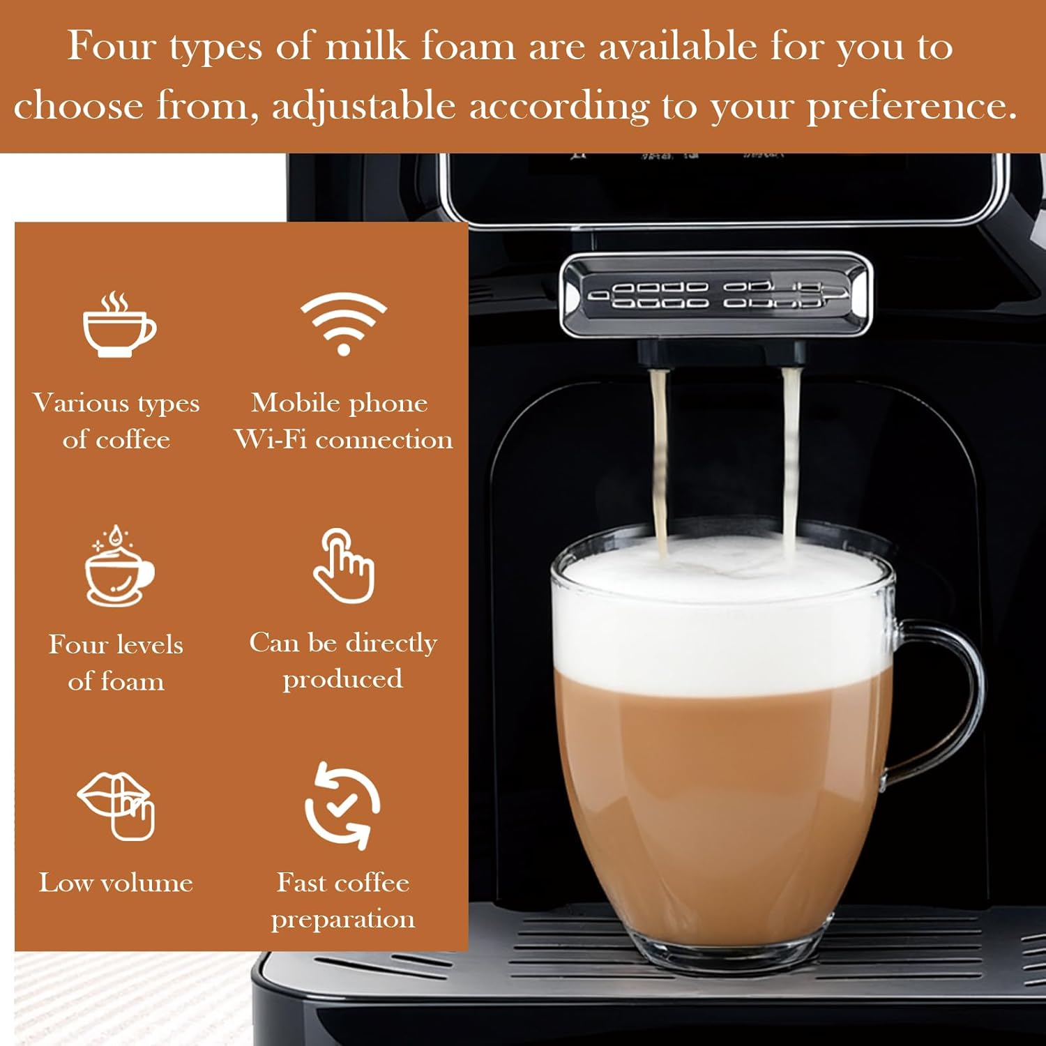 Fully Automatic Espresso Coffee Machine with Milk Cooler 4.3