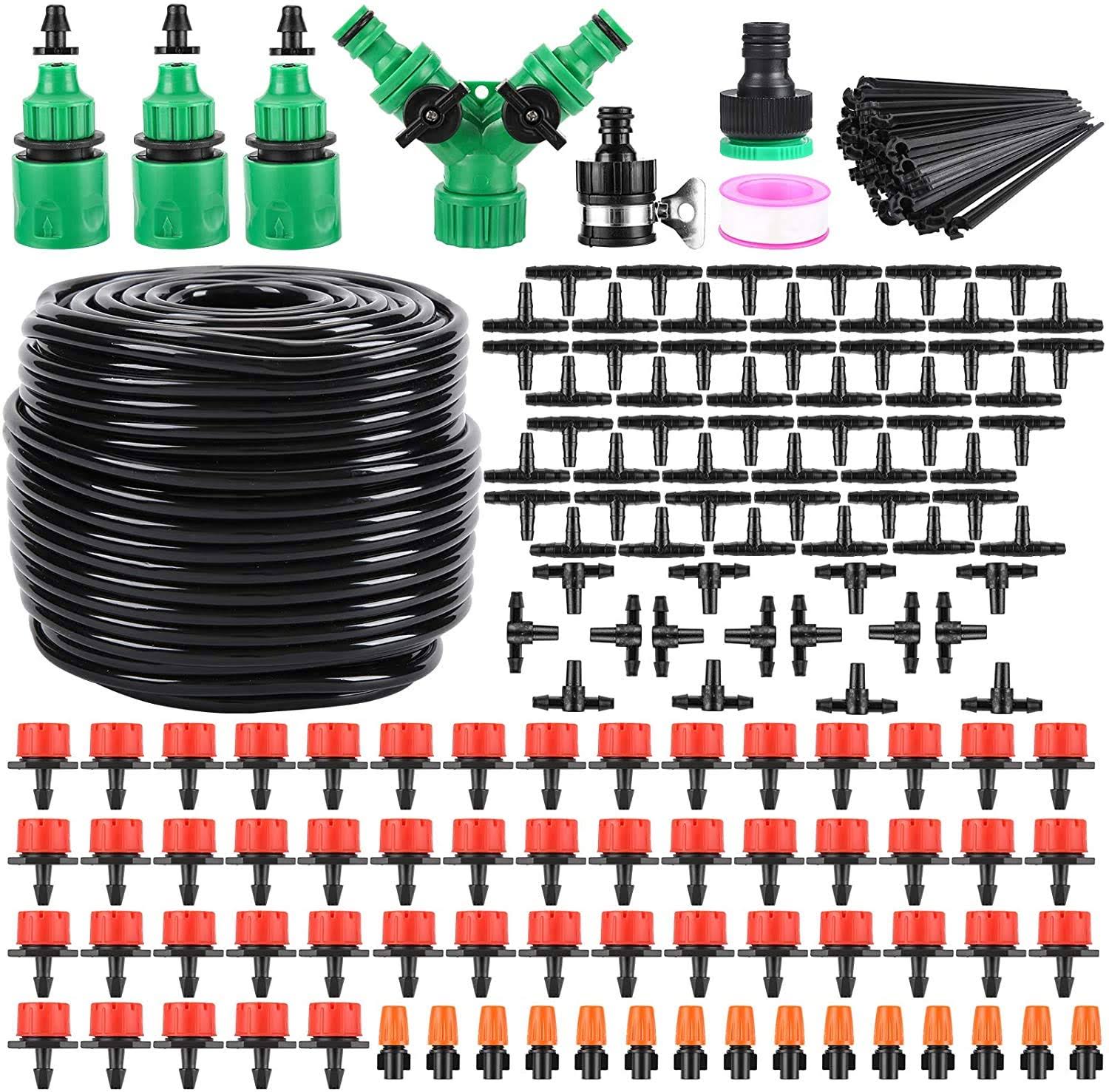 Eyes.sys Garden Automatic Irrigation System 164ft 200 Pack Drip Irrigation Kit 1/4