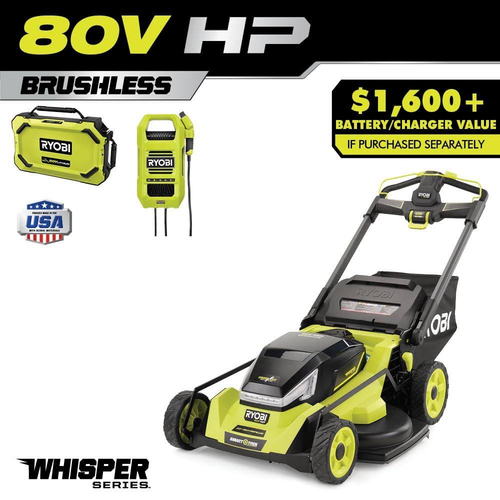 80V HP Brushless Battery Cordless Electric 30 in. Multi-Blade Mower with Battery and Charger