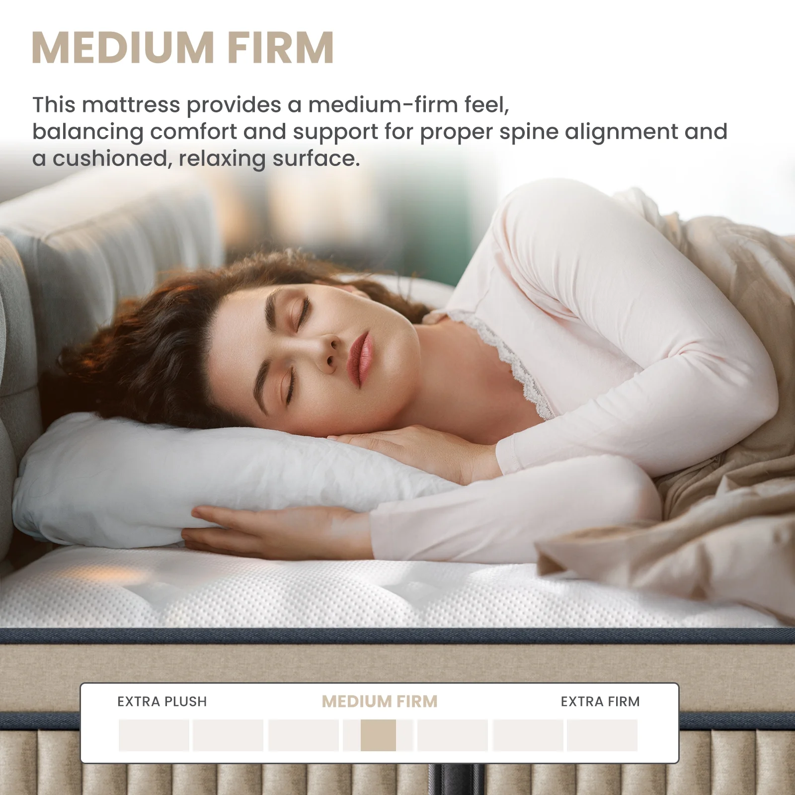 Sleepmax 12 in Queen Size Firm Hybrid Mattress, 365 Night Trial, Motion Isolation & Pressure Relief, Certipur - US Certified, Adult