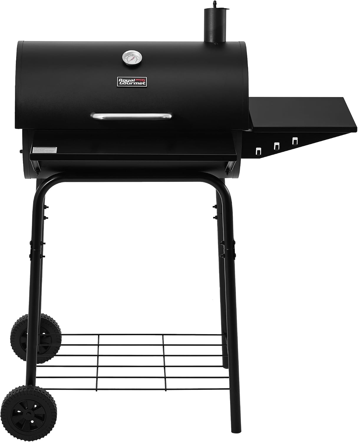 Royal Gourmet CC1624 Barrel Charcoal Grill with Side and Front Shelves