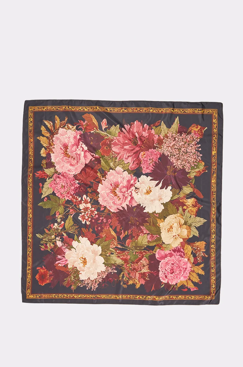 DARK FLORAL SCARF - Akira Store