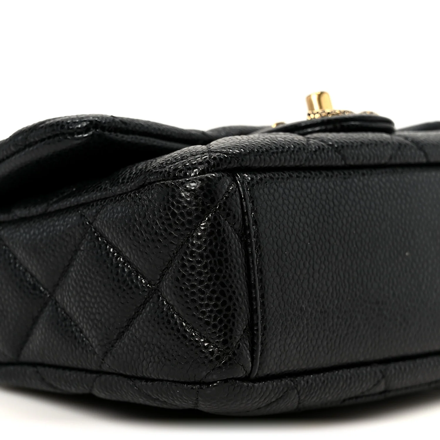 Grained Lambskin Quilted Mini Flap Black