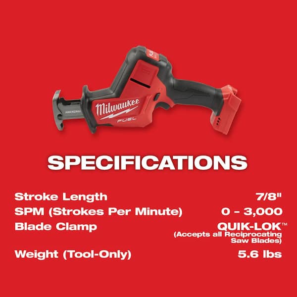 M18 FUEL 18V Lithium Ion Brushless Cordless HACKZALL Reciprocating Saw (Tool Only) Image 6
