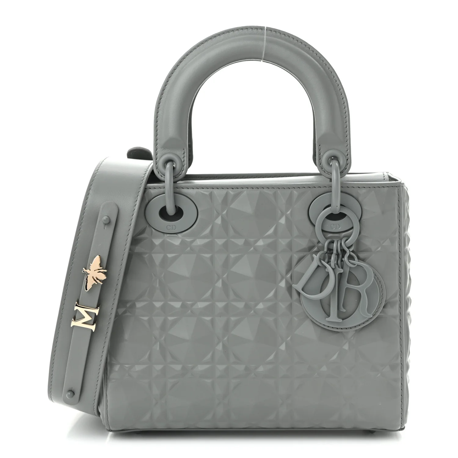Calfskin Cannage Diamond Small My ABCDior Lady Dior  Gray