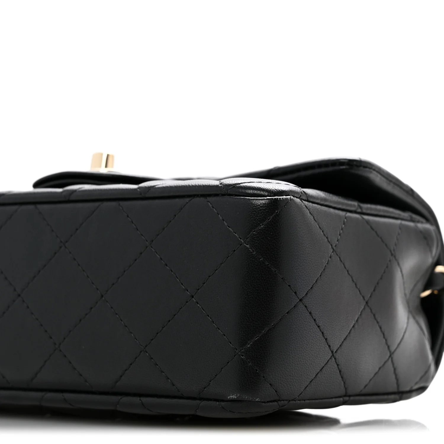 Lambskin Quilted Mini Rectangular Flap Black