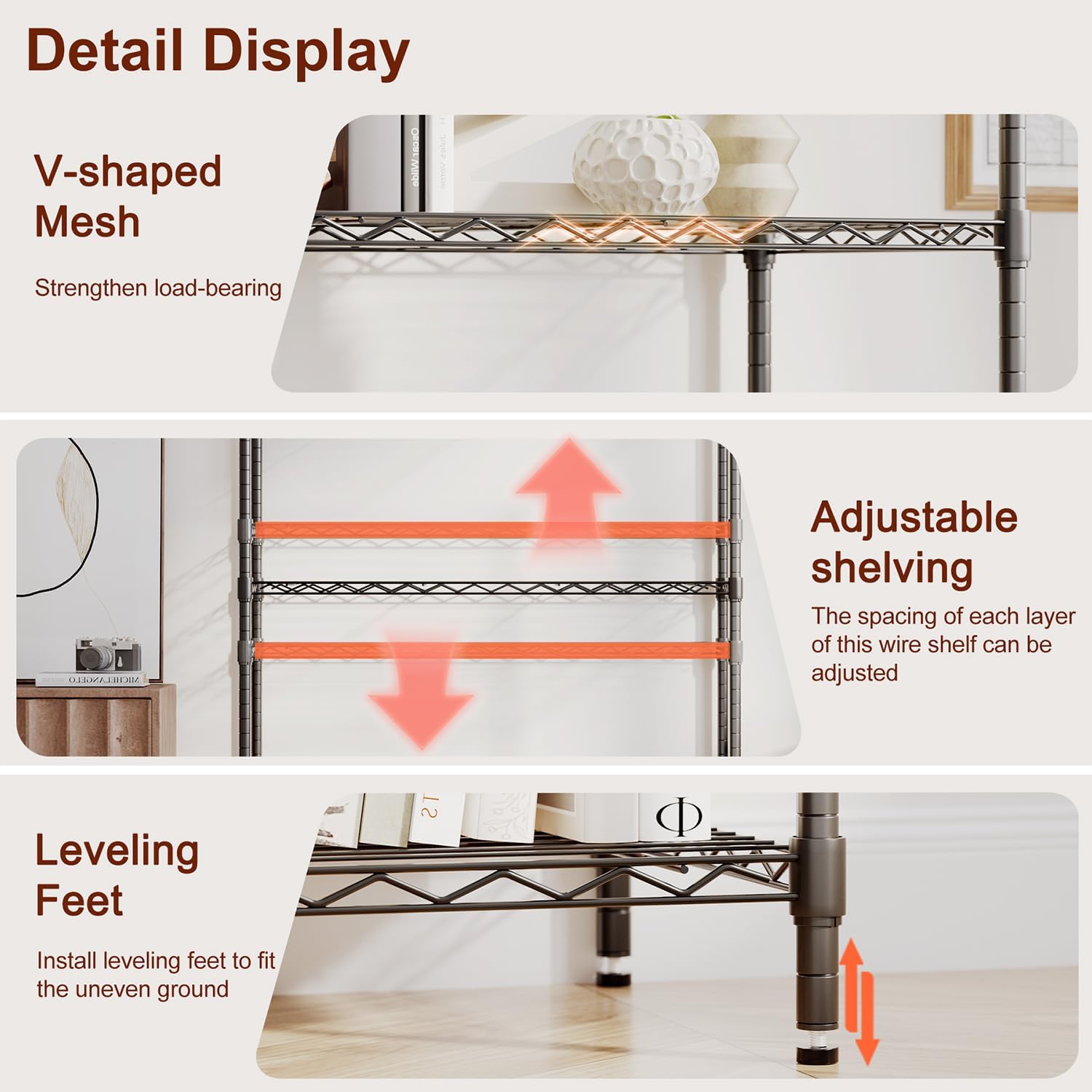 BestOffice| 4-Tier Wire Shelf| 36