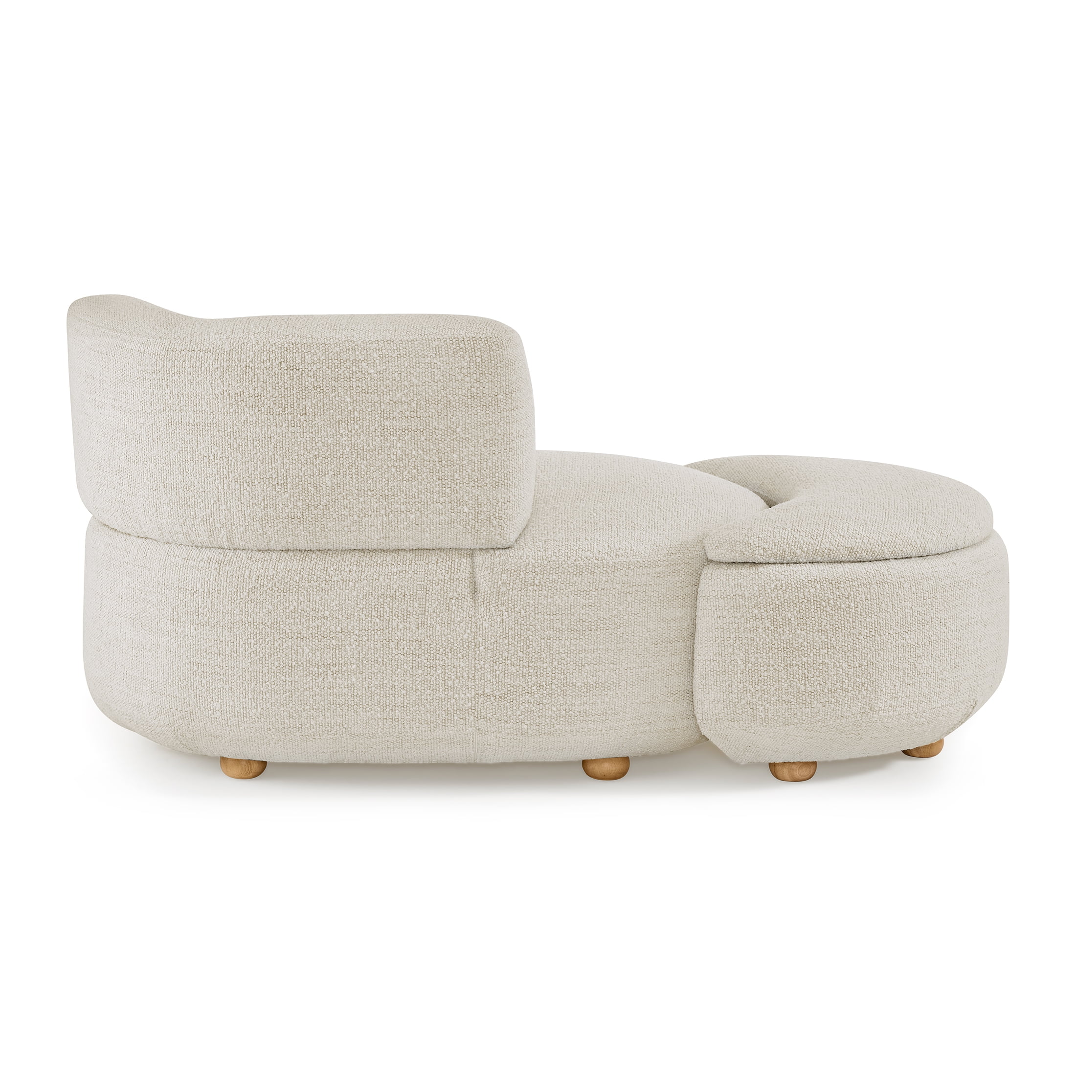 Juliet Modern Boucle Chaise Storage Ottoman, Pearl(White) - Image 8