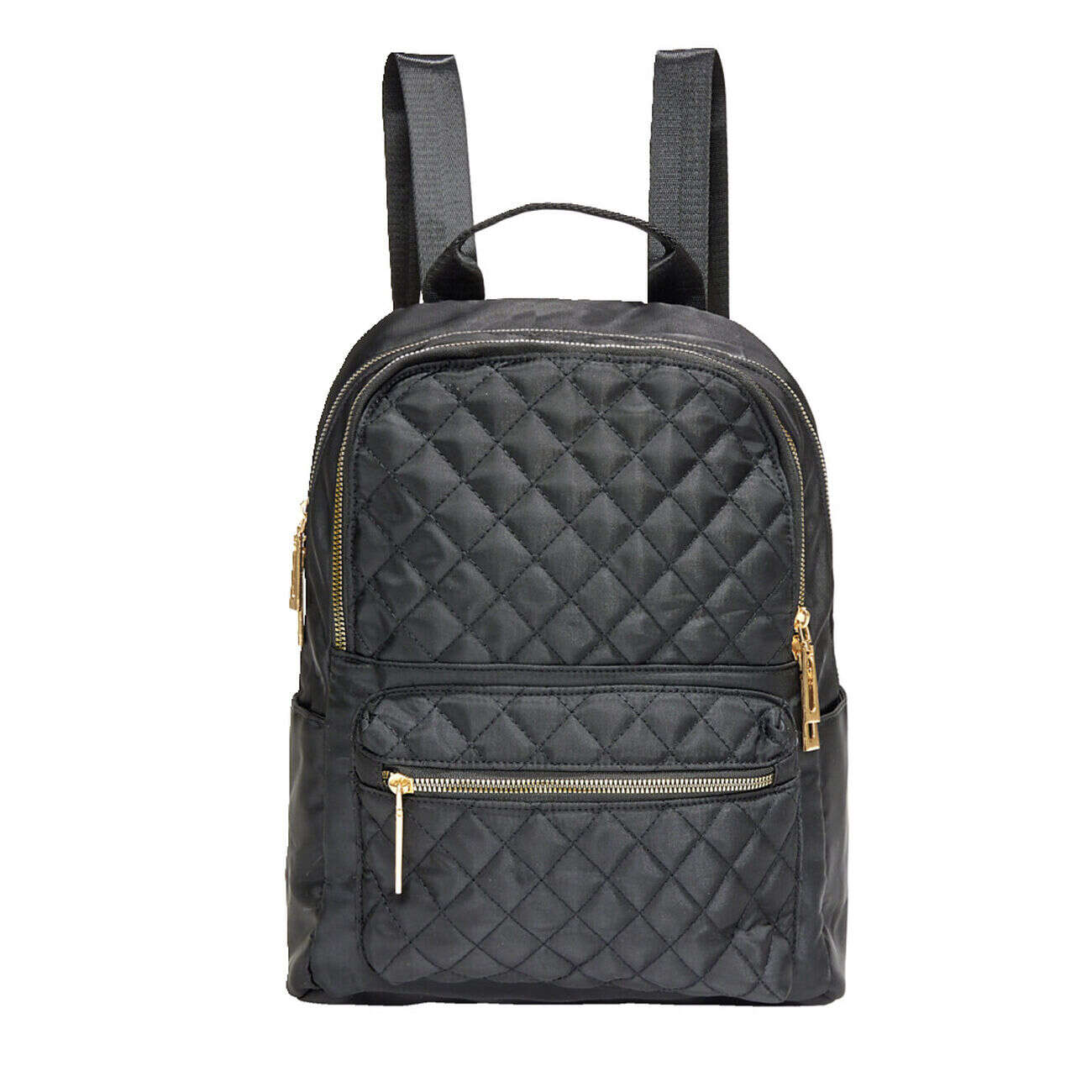 Sac à dos femme noir matelassé détails dorés 31x15xH34cm