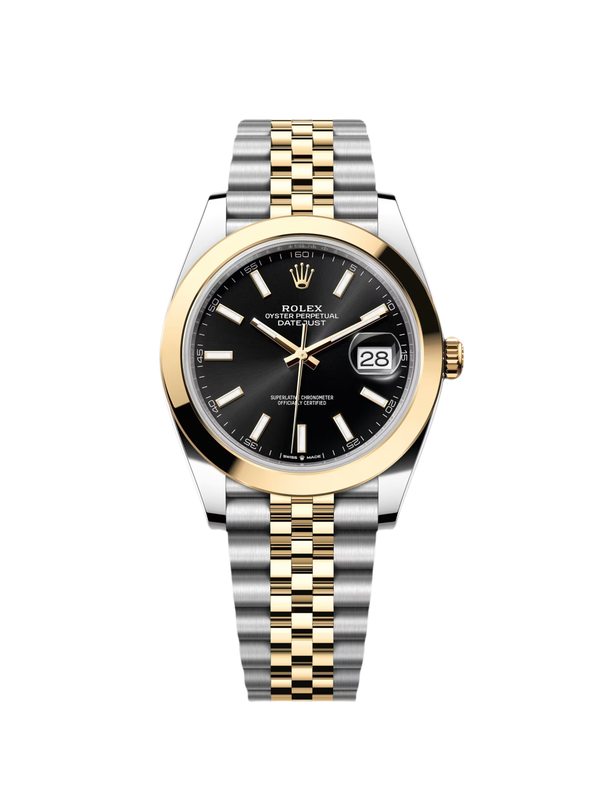 【Super Clone】RLX Datejust 41mm 126303 Black Index Jubilee 41mm Steel and Yellow Gold Mens Watch