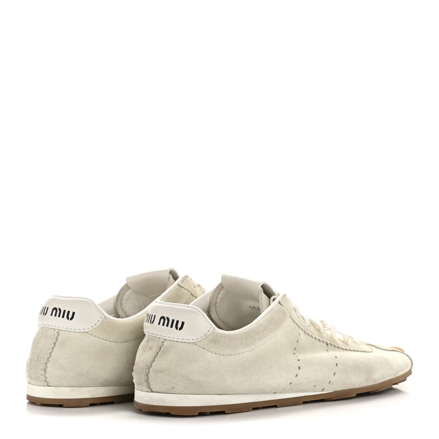 Bleached Suede Womens Plume Low Top Sneakers 39 White