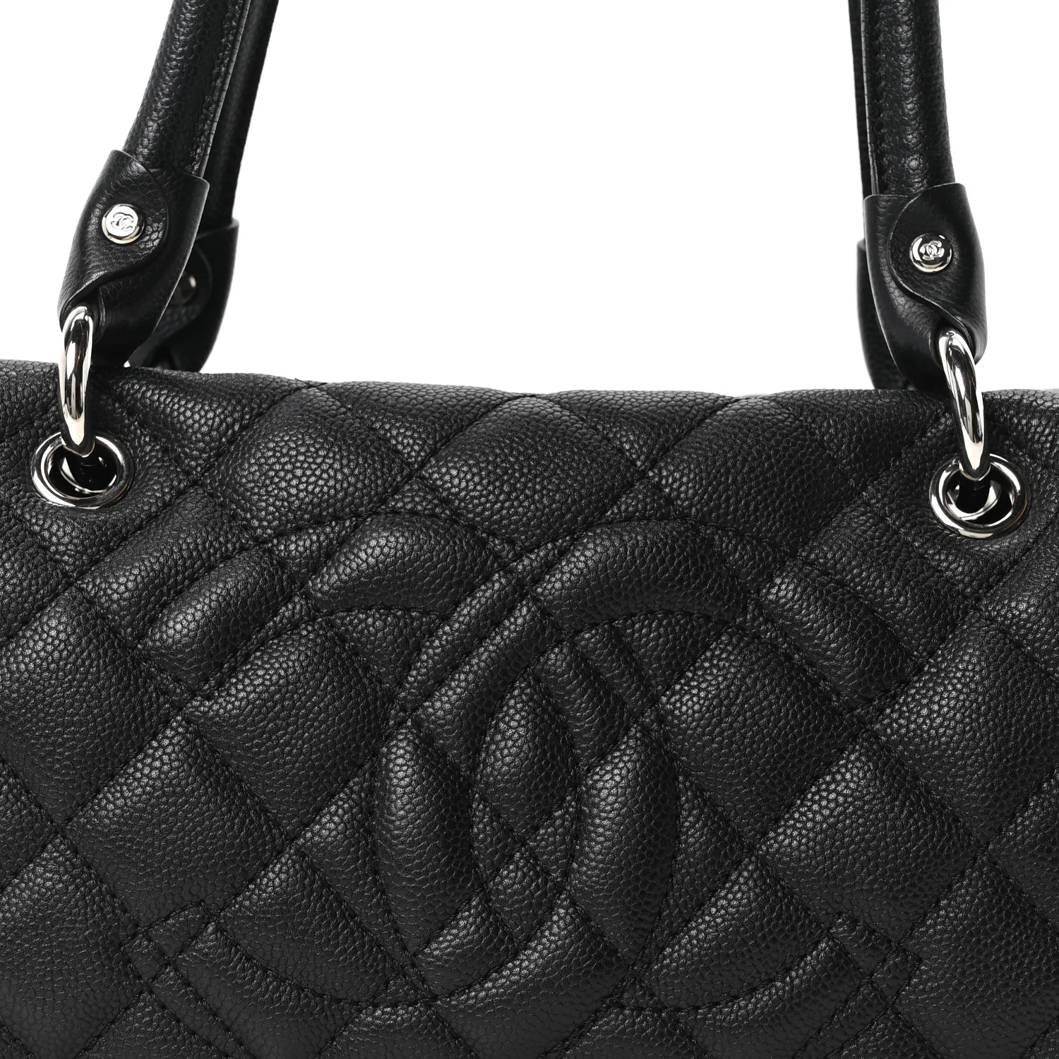 Caviar Quilted Timeless Bowler Black