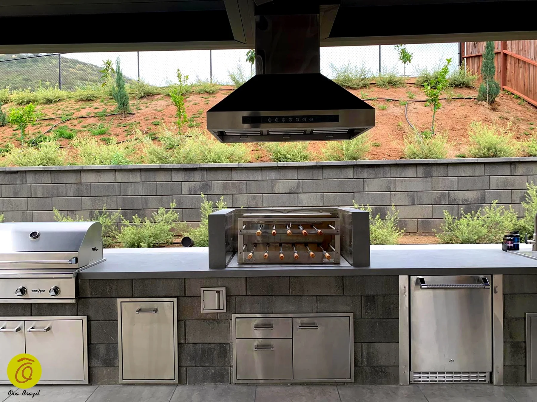 Brazilian BBQ Charcoal Grill - 11 Skewers - Rotisserie System - Oca - Brazil