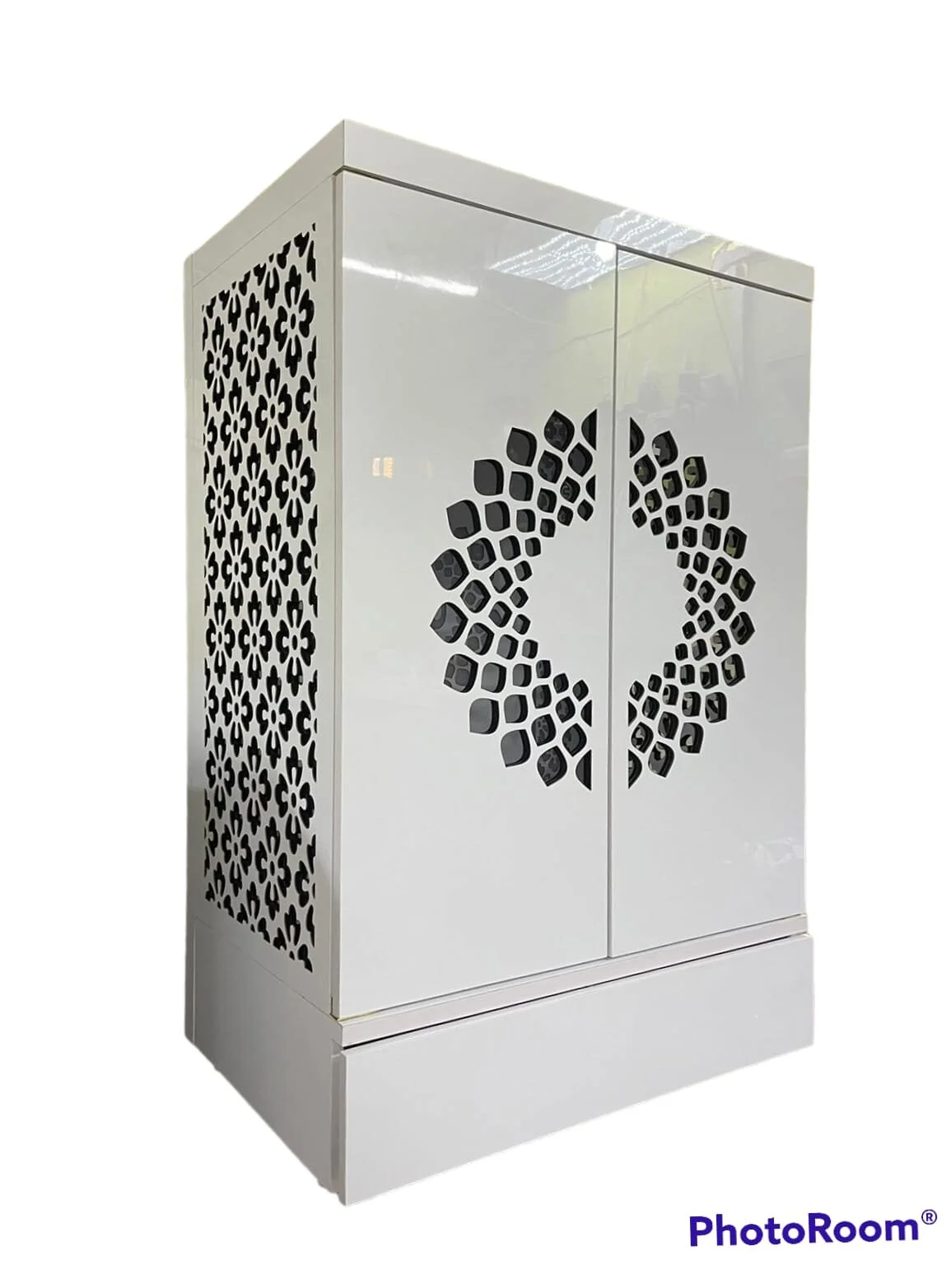 Customized Wooden Cabinet Desginer Mandir With LED / Mandir For Home Office / Temple For Home / Pooja Ghar / Mandir With Lights /Storage(16X10X8/White) - Image 7