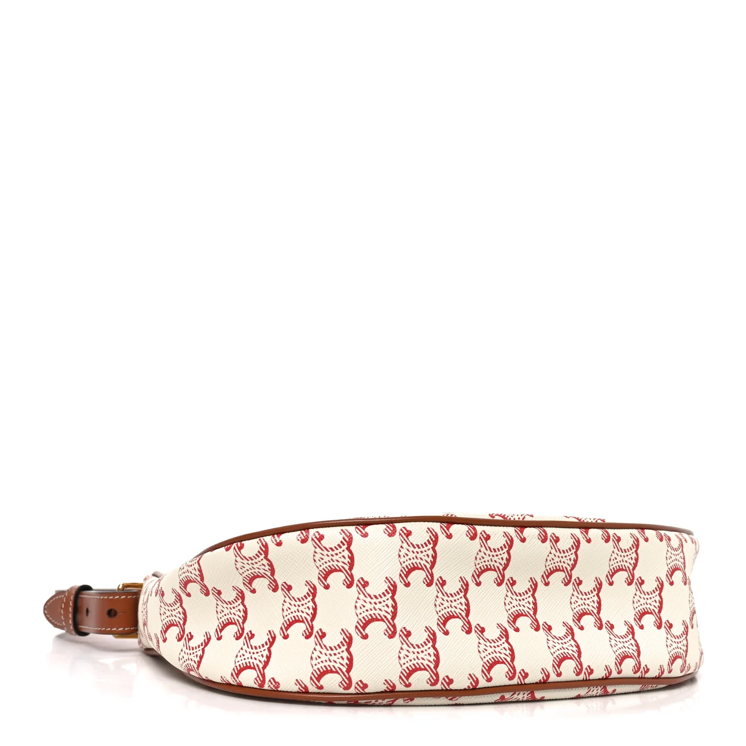 Canvas Calfskin Ava Triomphe Shoulder Bag Red