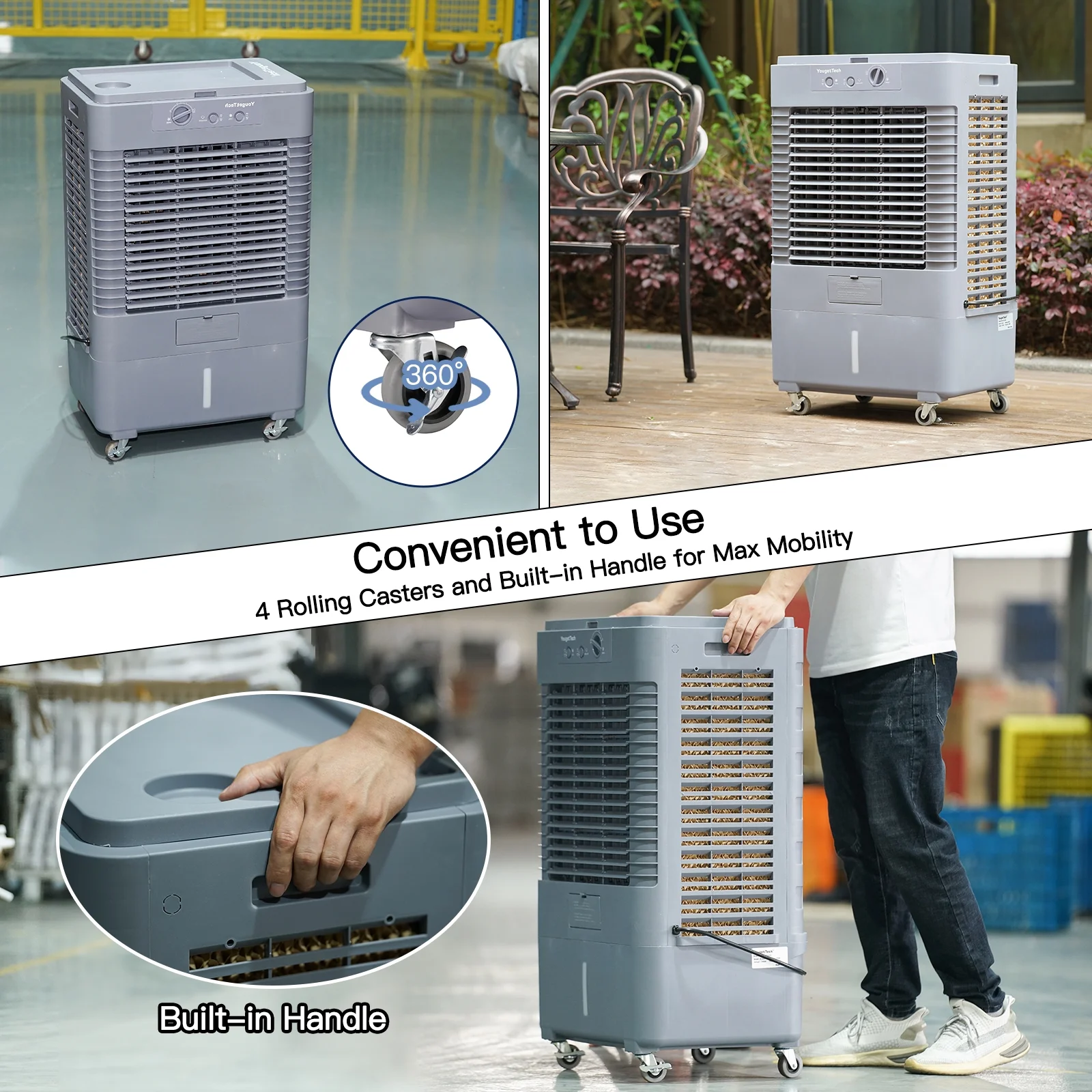 37'' Portable 3000CFM Evaporative Air Cooler(8 gal) - Image 10