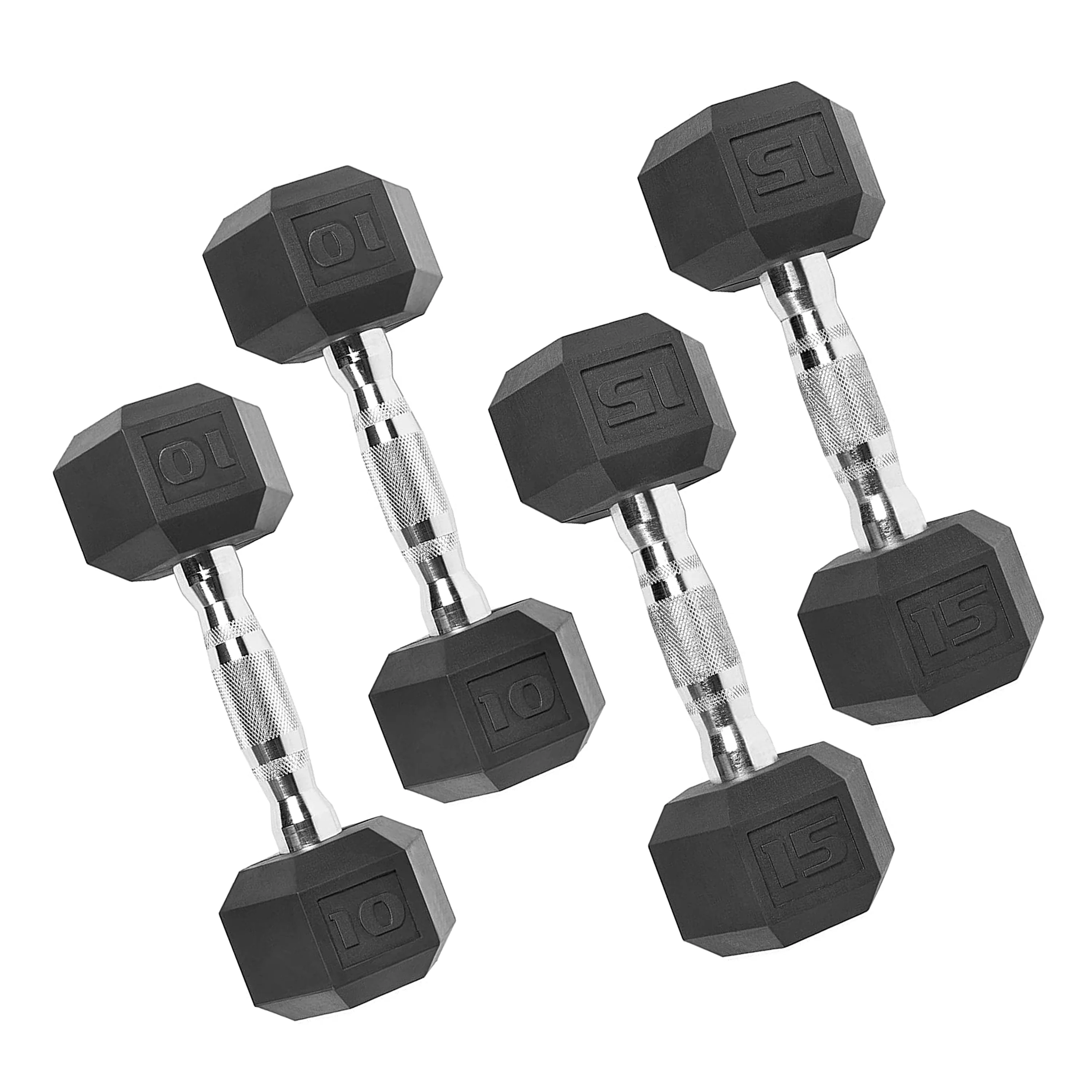 150lb Rubber Hex Dumbbell Set(150 LB Set) - Image 8